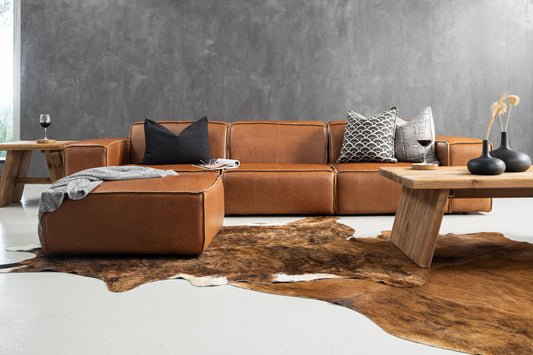 Sofá en Cuero "CONGO + PUFF"