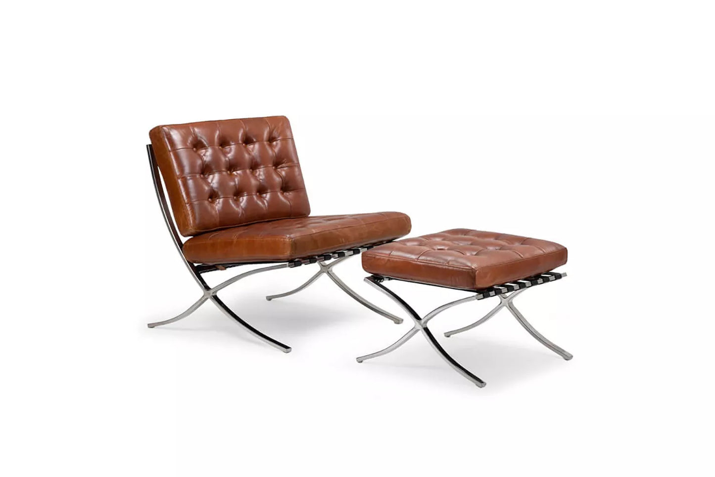 Silla en cuero "Barcelona"