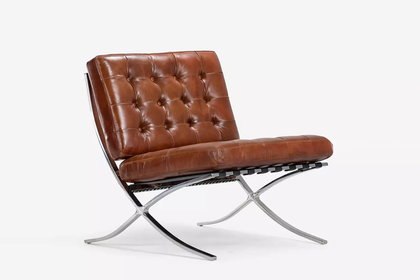 Silla en cuero "Barcelona"