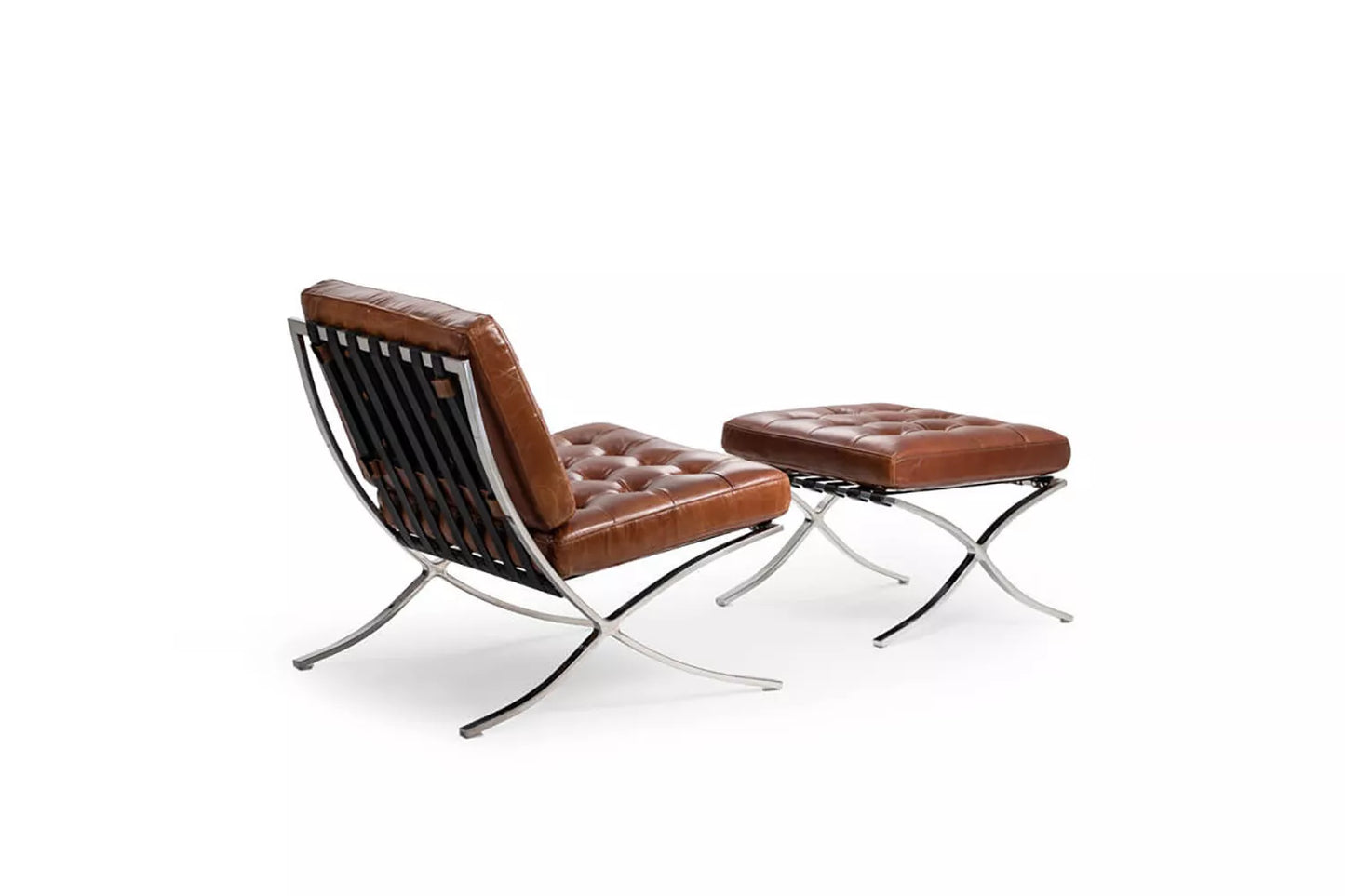 Silla en cuero "Barcelona"