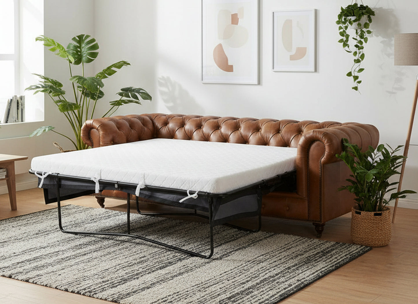 SofáCama en Cuero ¨CHESTERFIELD¨