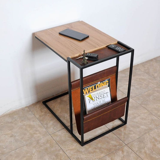 Mesa auxiliar con revistero